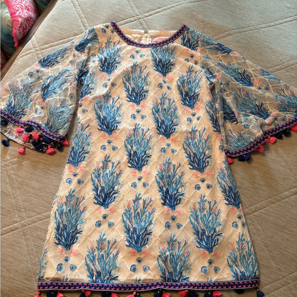 Lilly Pulitzer coral tassel dress